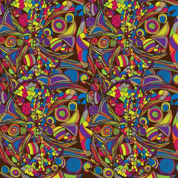 Psychedelic desen. Meditasyon için yatıştırıcı, elemanları büküm. Elle çizilmiş doodle