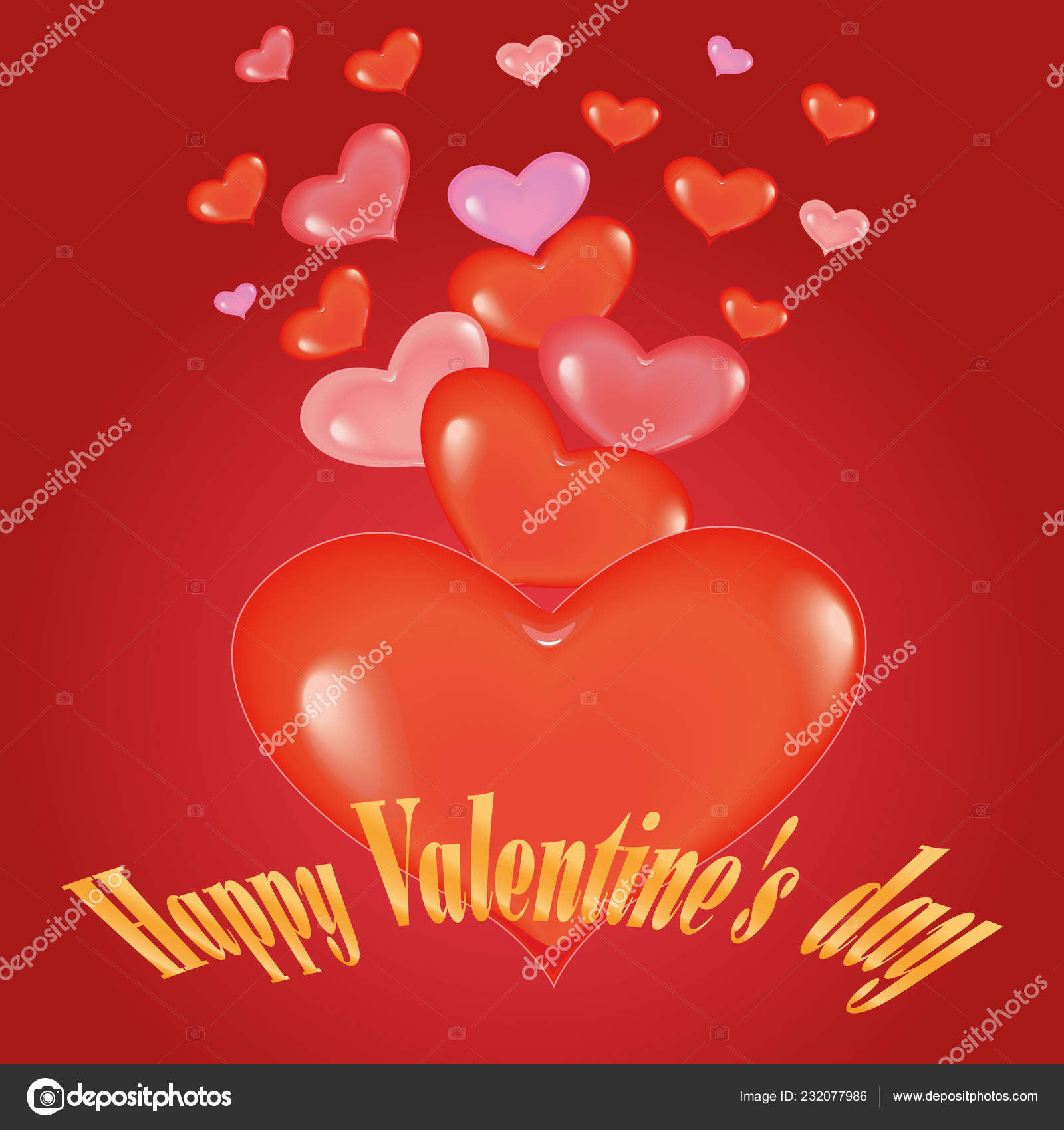 happy valentines day i love you heart on red background vector