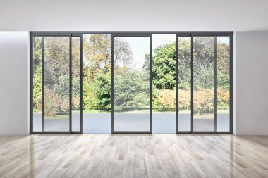 Modern parlak iç daire 3d render illüstrasyon