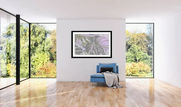 Modern parlak iç daire 3d render illüstrasyon — Stok fotoğraf