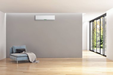 Modern parlak iç daire 3d render illüstrasyon