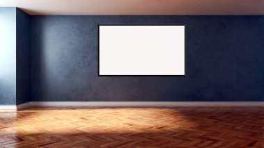 Modern parlak iç daire 3d render illüstrasyon