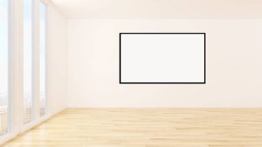 Modern parlak iç daire 3d render illüstrasyon