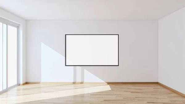 Moderno Apartamento Interiores Luminosos Com Quadro Cartaz Mockup Renderização Ilustração — Fotografia de Stock