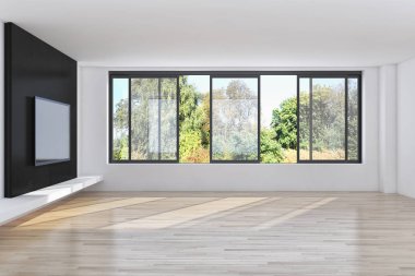 Modern parlak iç daire 3d render illüstrasyon