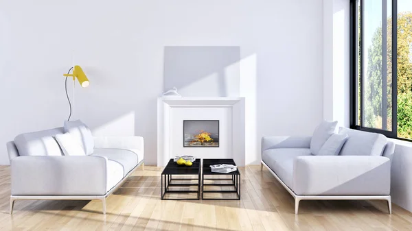 Modern Bright Interiors Apartment Rendering Illustration — Stock Photo, Image