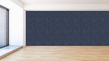 Modern parlak iç daire 3d render illüstrasyon