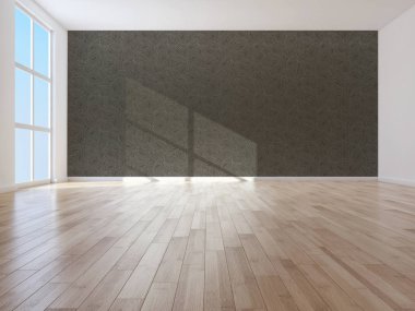 Modern parlak iç daire 3d render illüstrasyon