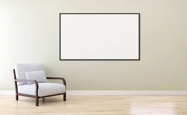 Moderno Apartamento Interiores Luminosos Com Quadro Cartaz Mockup Renderização Ilustração — Fotografia de Stock