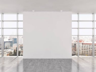 Modern parlak iç daire 3d işleme illustratio