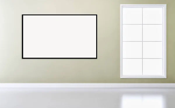 Modern Parlak Daire Mockup Poster Çerçeve Render Çizim Ile — Stok fotoğraf