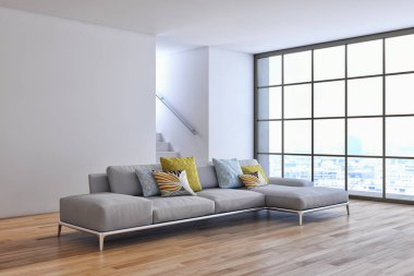 modern parlak iç mekan 3D resimleme