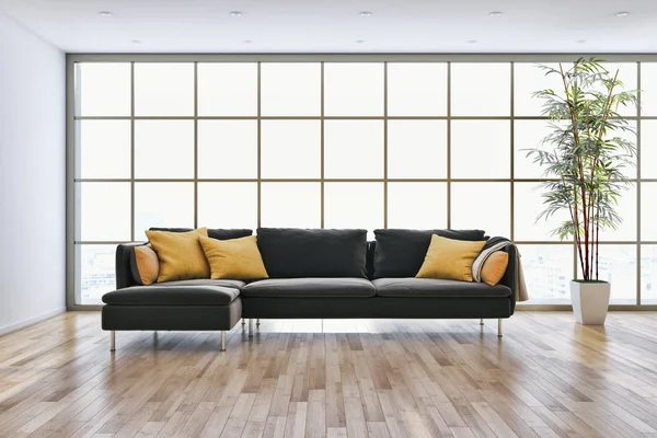 明るい内装のモダンなアパートメント レンダリング図 — ストック写真