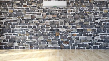 Modern parlak iç daire 3d render illüstrasyon