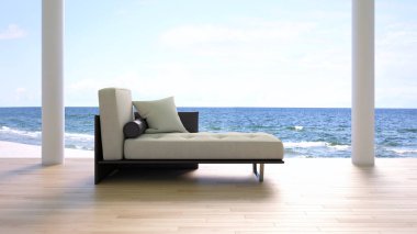 Modern parlak iç daire 3d render illüstrasyon