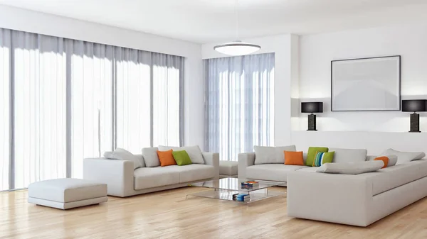 Moderne Lichte Interieur Appartement Rendering Illustratie — Stockfoto