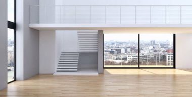 Modern parlak iç daire oturma oda 3d render illüstrasyon