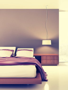 modern parlak iç mekan 3D resimleme