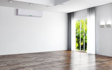 Klima 3d render çizim ile modern iç