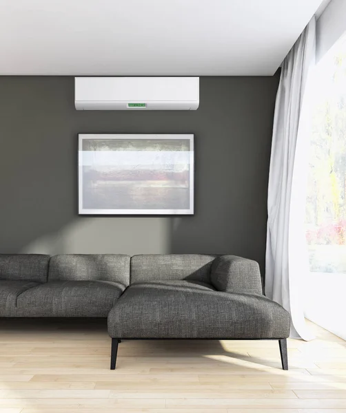 Modernes Interieur Mit Klimaanlage Darstellung — Stockfoto