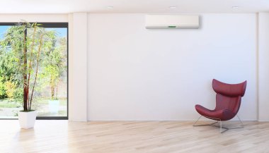 Klima 3d render çizim ile modern iç