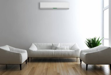 Klima 3d render çizim ile modern iç