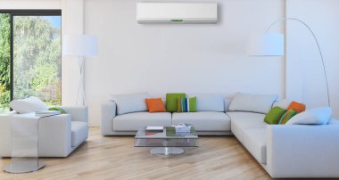 Klima 3d render çizim ile modern iç