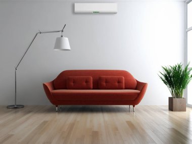 Klima 3d render çizim ile modern iç