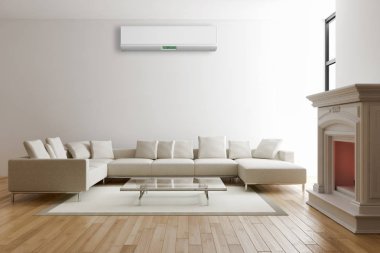 Klima 3d render çizim ile modern iç