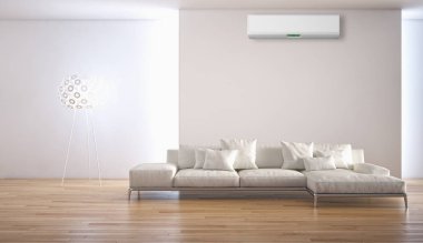 Klima 3d render çizim ile modern iç