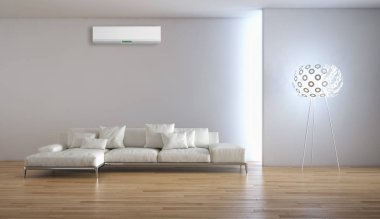 Klima 3d render çizim ile modern iç