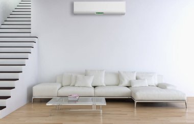 Klima 3d render çizim ile modern iç