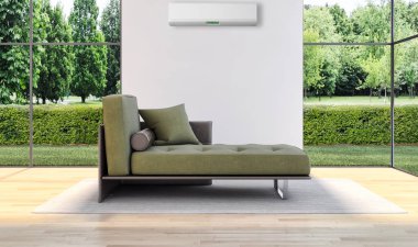 Klima 3d render çizim ile modern iç