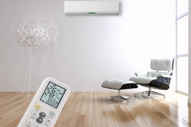 Klima 3d render çizim ile modern iç