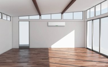 Modern parlak iç daire oturma oda 3d render illüstrasyon