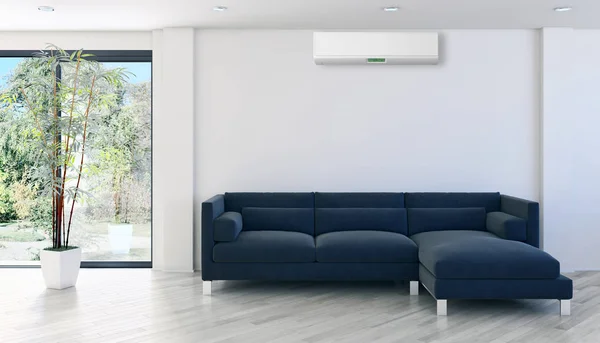 Modern Interieur Met Airconditioning Rendering Illustratie — Stockfoto