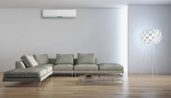 Modern Interieur Met Airconditioning Rendering Illustratie — Stockfoto