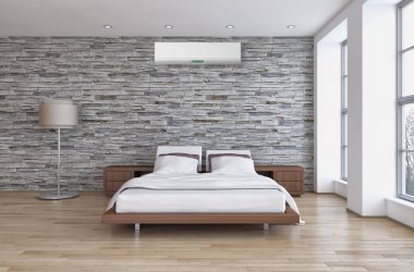 Klima 3d render çizim ile modern iç