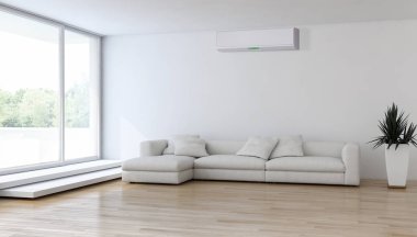 Klima 3d render çizim ile modern iç