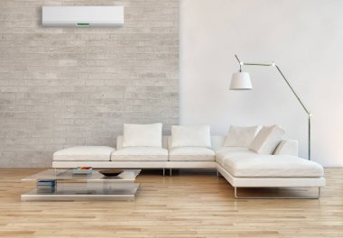 Klima 3d render çizim ile modern iç