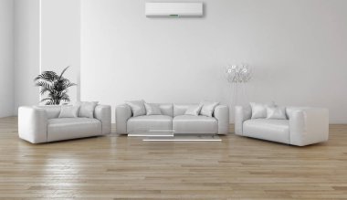 Klima 3d render çizim ile modern iç
