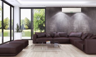 Klima 3d render çizim ile modern iç