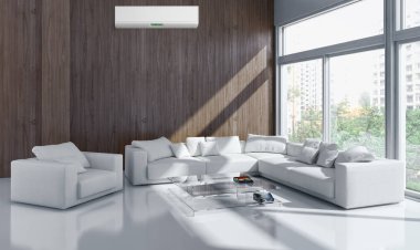 Klima 3d render çizim ile modern iç