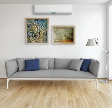 Klima 3d render çizim ile modern iç