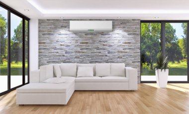 Klima 3d render çizim ile modern iç