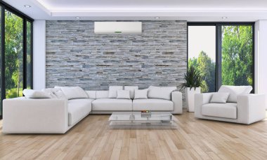 Klima 3d render çizim ile modern iç