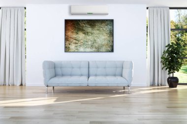 Klima 3d render çizim ile modern iç