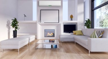 Klima 3d render çizim ile modern iç