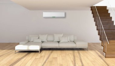 Klima 3d render çizim ile modern iç