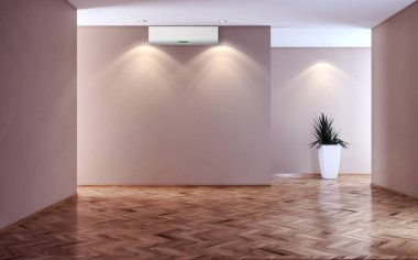 Klima 3d render çizim ile modern iç